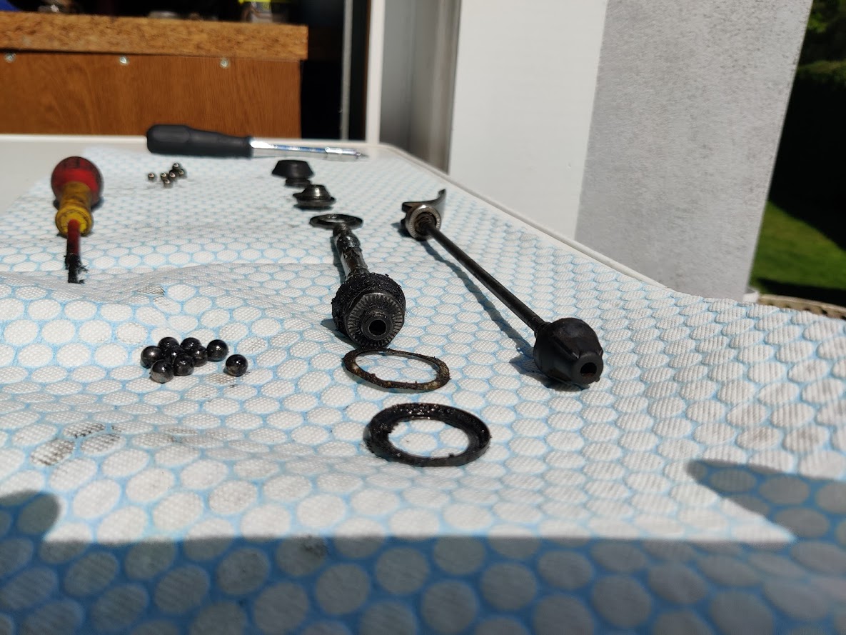 Hub dissasembled and ready for cleaning - £17